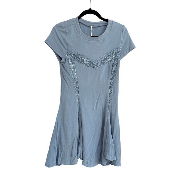 NWT $128 Free People Cruz Mini Dress Blue Size Small - Picture 5 of 6
